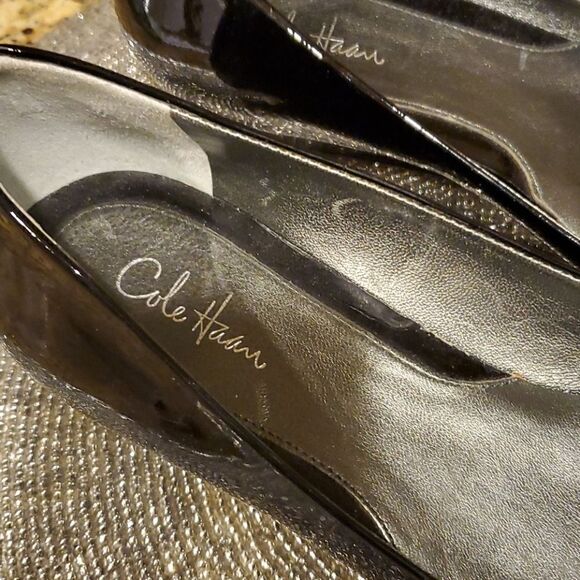 COLE HAAN Black Patent Wedges - Size 7‎ - Picture 2 of 6